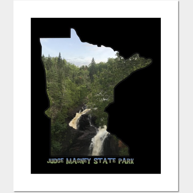 Minnesota Outline (Devil's Kettle in Judge Magney State Park) Wall Art by gorff